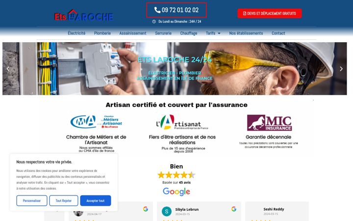 Screenshot of etablissements-laroche.com