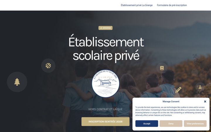 Screenshot stránky etablissementscolaireprive-lagrange.fr