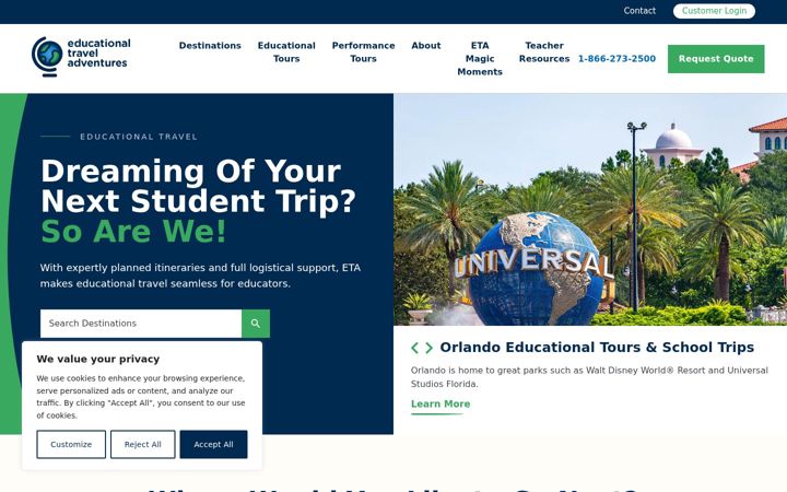 Screenshot of etadventures.com