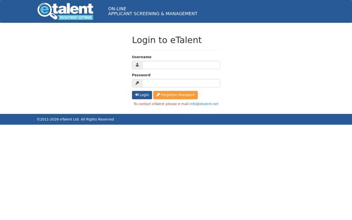 Screenshot of etalent.net