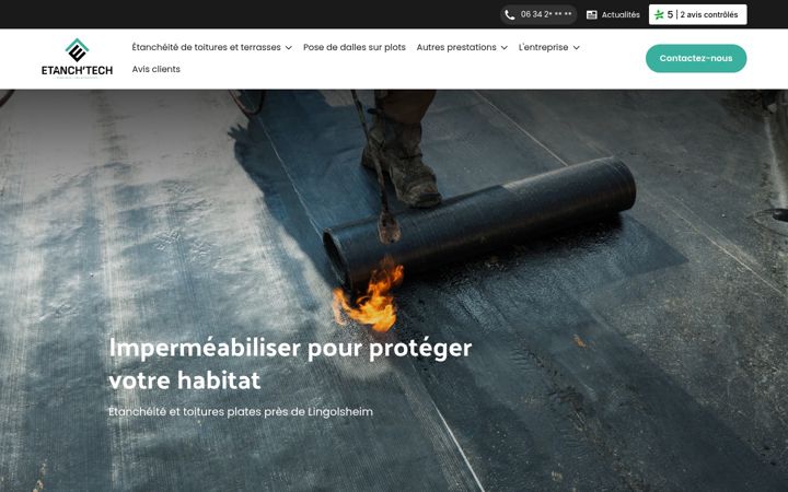 Screenshot stránky etanch-tech.fr