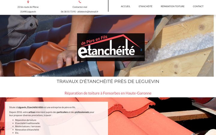 Screenshot stránky etancheite-altie.fr