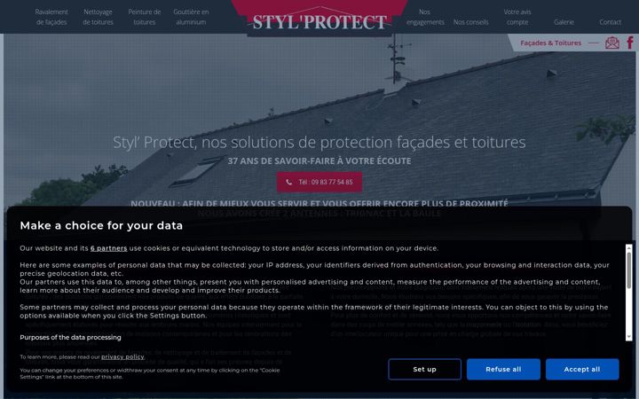Screenshot stránky etancheite-styl-protect.fr