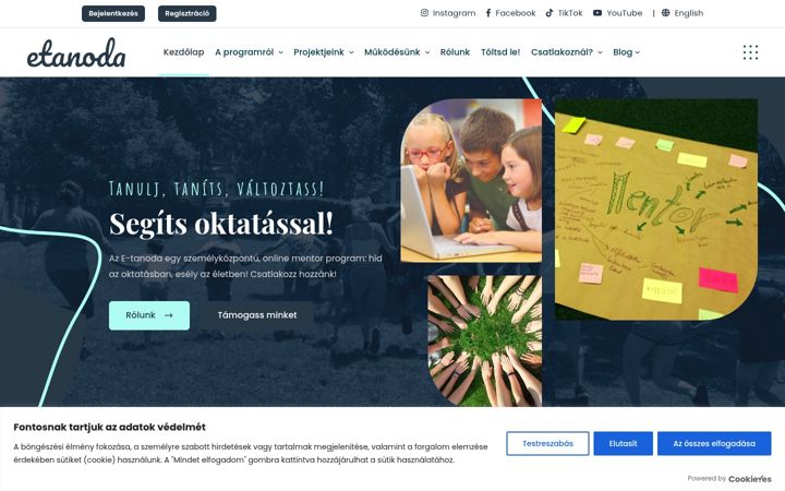 Skærmbillede af etanoda.hu
