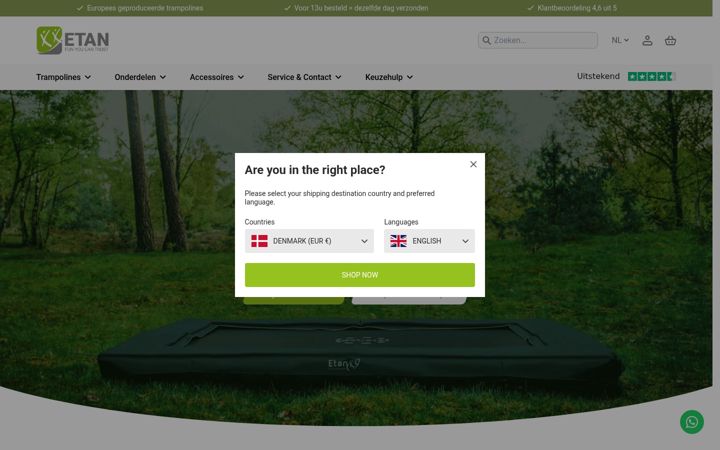 Screenshot of etantrampolines.com