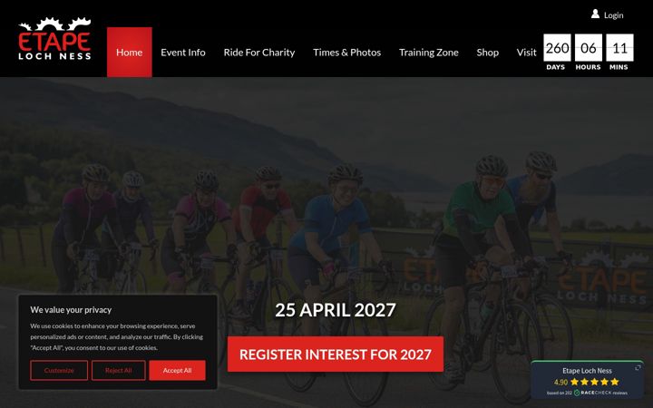 Screenshot of etapelochness.com