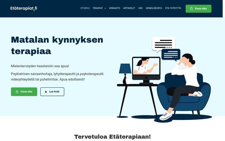Captura de ecrã de etaterapiat.fi