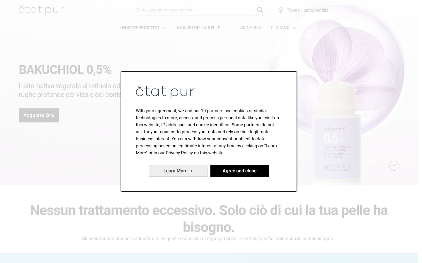 Screenshot tal-banner tal-kunsens muri qabel kwalunkwe interazzjoni