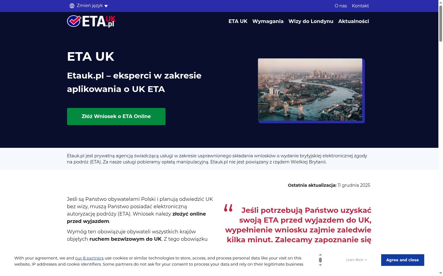 Sutikimo reklamjuostės, rodytos prieš bet kokią sąveiką, ekrano kopija