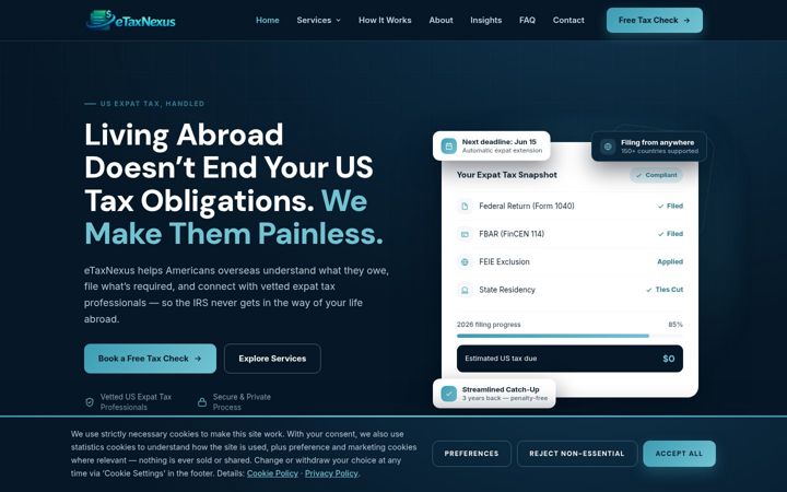 Screenshot of etaxnexus.com