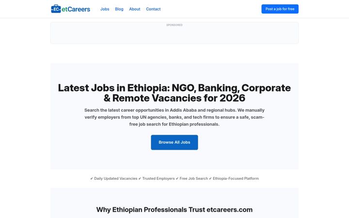 Screenshot of etcareers.com