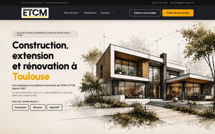 Screenshot of etcm-travaux.fr