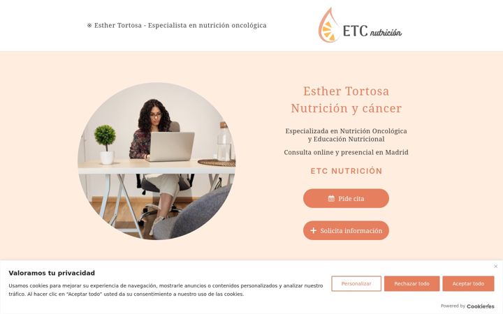 Screenshot of etcnutricion.com
