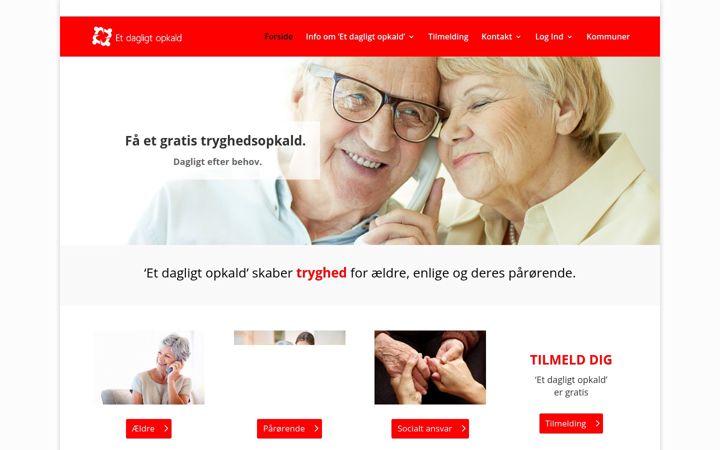 Screenshot ta' etdagligtopkald.dk