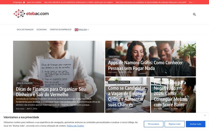 Screenshot of etebac.com