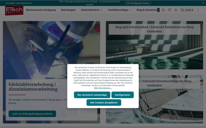 Screenshot of etech-edelstahl.de