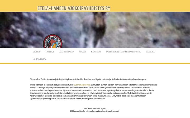 Screenshot of etela-hameenajokoirayhdistys.net