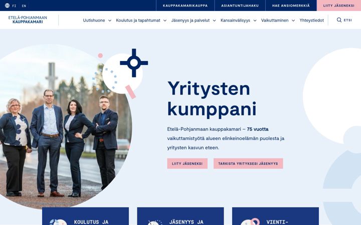 Екранна снимка на etela-pohjanmaankauppakamari.fi