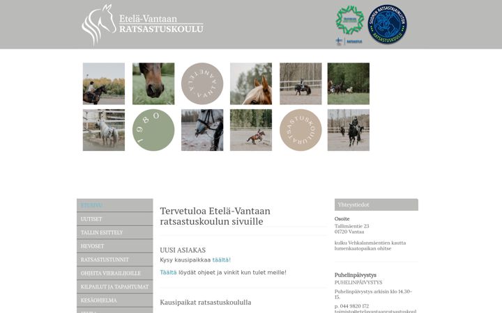 Screenshot of etelavantaanratsastuskoulu.com