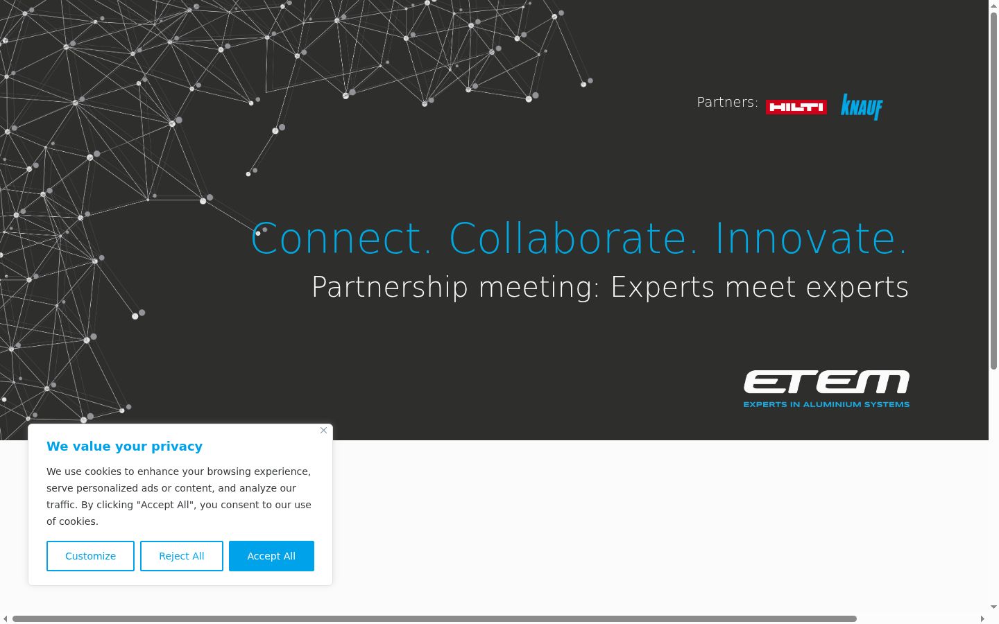 Screenshot of the consent banner shown before any interaction