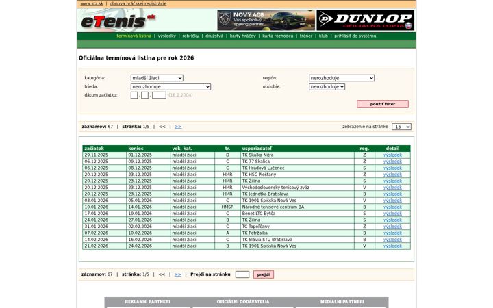 Screenshot of etenis.sk