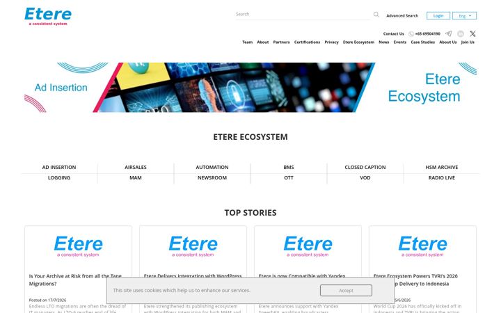 Kuvakaappaus sivustosta etere.com