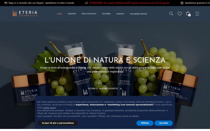 Screenshot of eteria-cosmetics.com