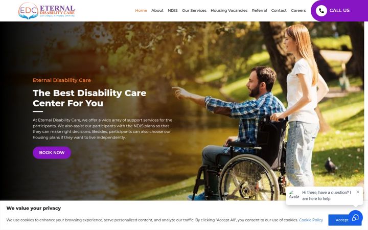 Screenshot di eternaldisabilitycare.com.au
