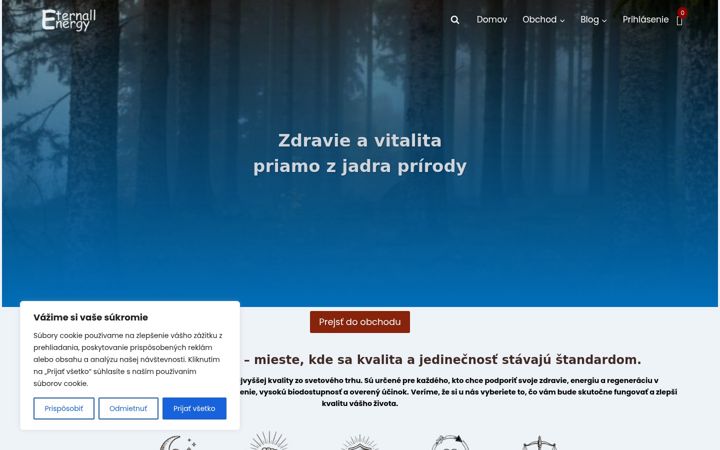 Snímek obrazovky eternallenergy.sk