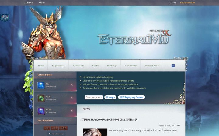 Screenshot of eternalmu.com