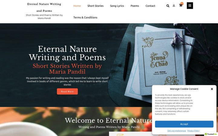 Screenshot of eternalnaturewritingandpoems.com