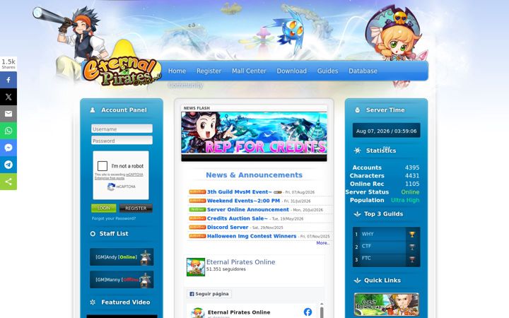 Screenshot of eternalpirates.com