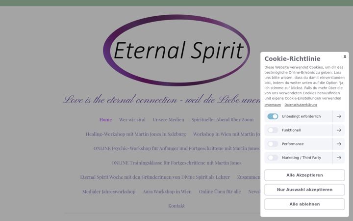 Ekraanipilt saidist eternalspirit.at