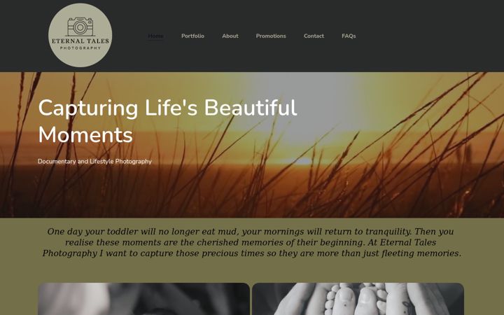Screenshot of eternaltalesphotography.com
