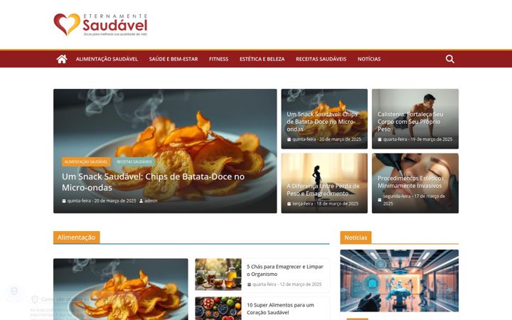 Екранна снимка на eternamentesaudavel.com.br