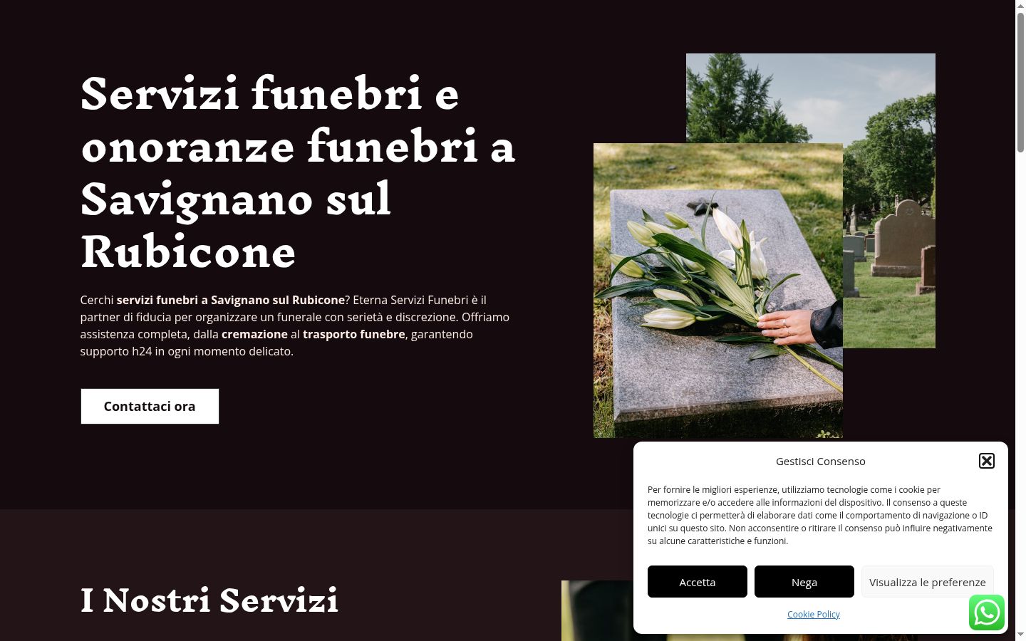 Screenshot del banner di consenso mostrato prima di qualsiasi interazione