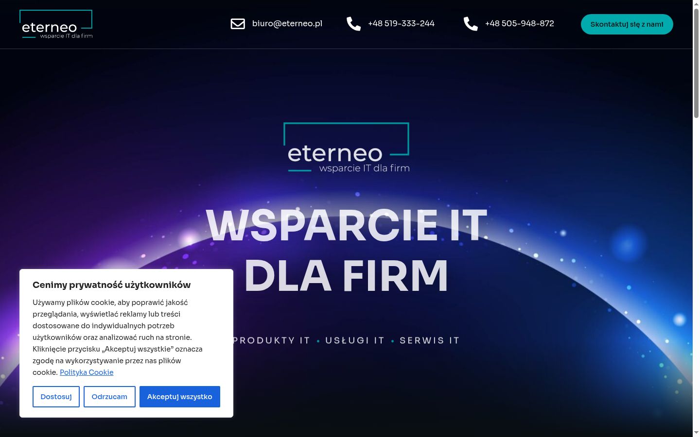 Screenshot del banner di consenso mostrato prima di qualsiasi interazione