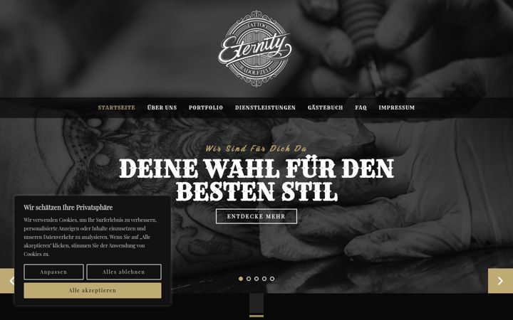 Screenshot of eternity-tattoo.de