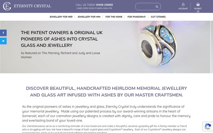 Screenshot of eternitycrystal.com