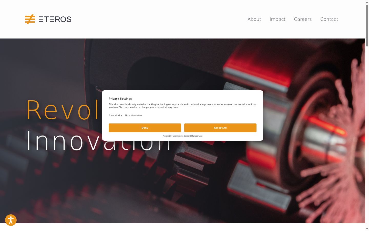 Screenshot of the consent banner shown before any interaction