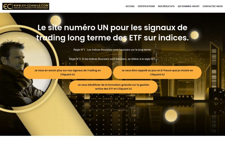 Capture d'écran de etf-conseils.com