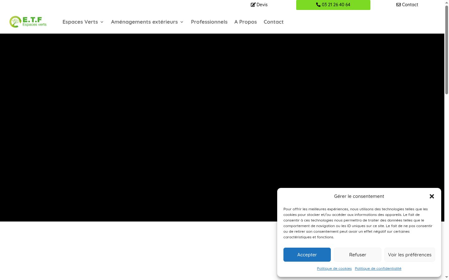 Ekrānuzņēmums ar piekrišanas baneri, kas tika rādīts pirms jebkādas mijiedarbības
