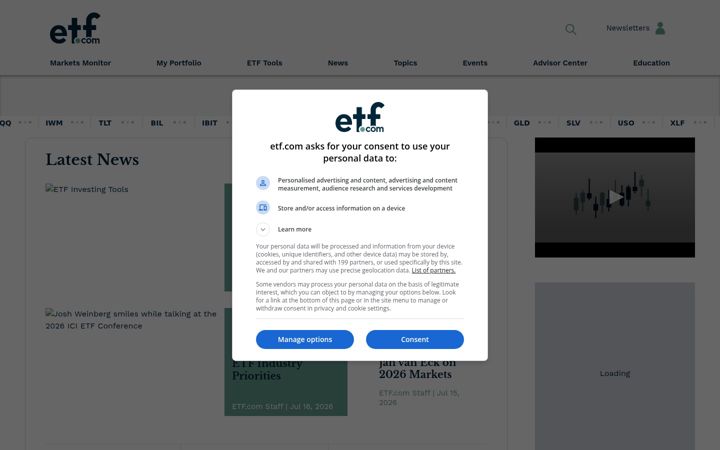 Screenshot του etf.com