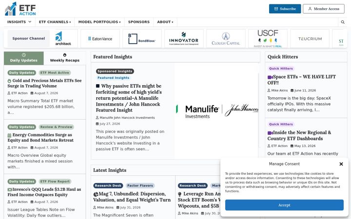Screenshot of etfaction.com