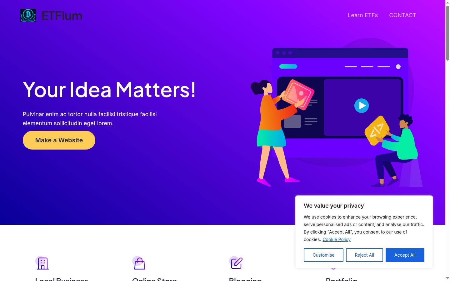 Screenshot of the consent banner shown before any interaction