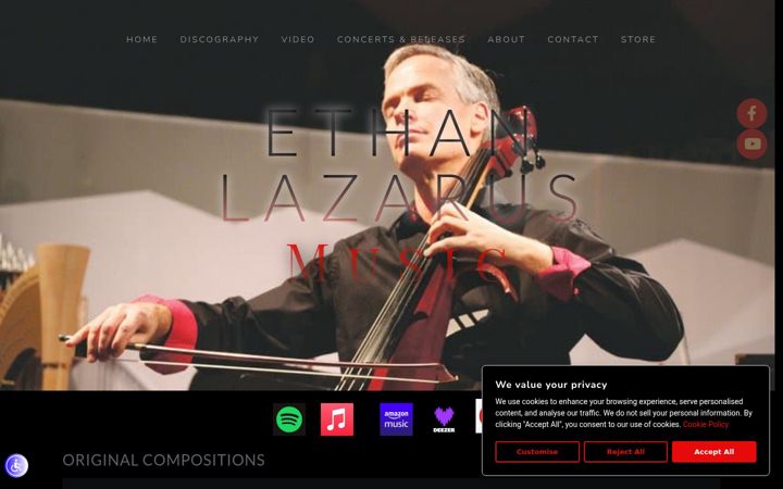 Screenshot of ethanlazarus.com