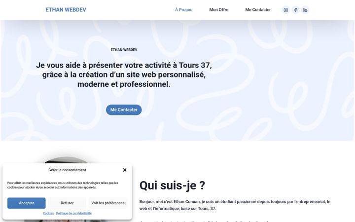 Screenshot of ethanwebdev.fr