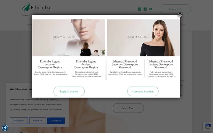 Screenshot of ethembahealth.com