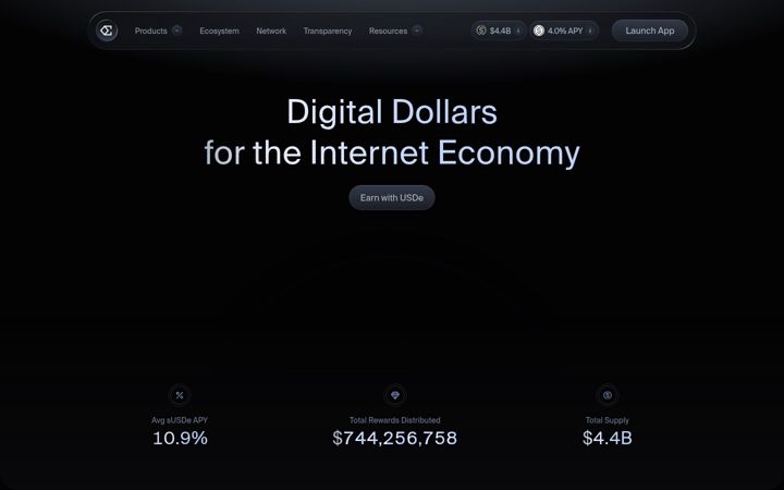 Screenshot of ethena.fi