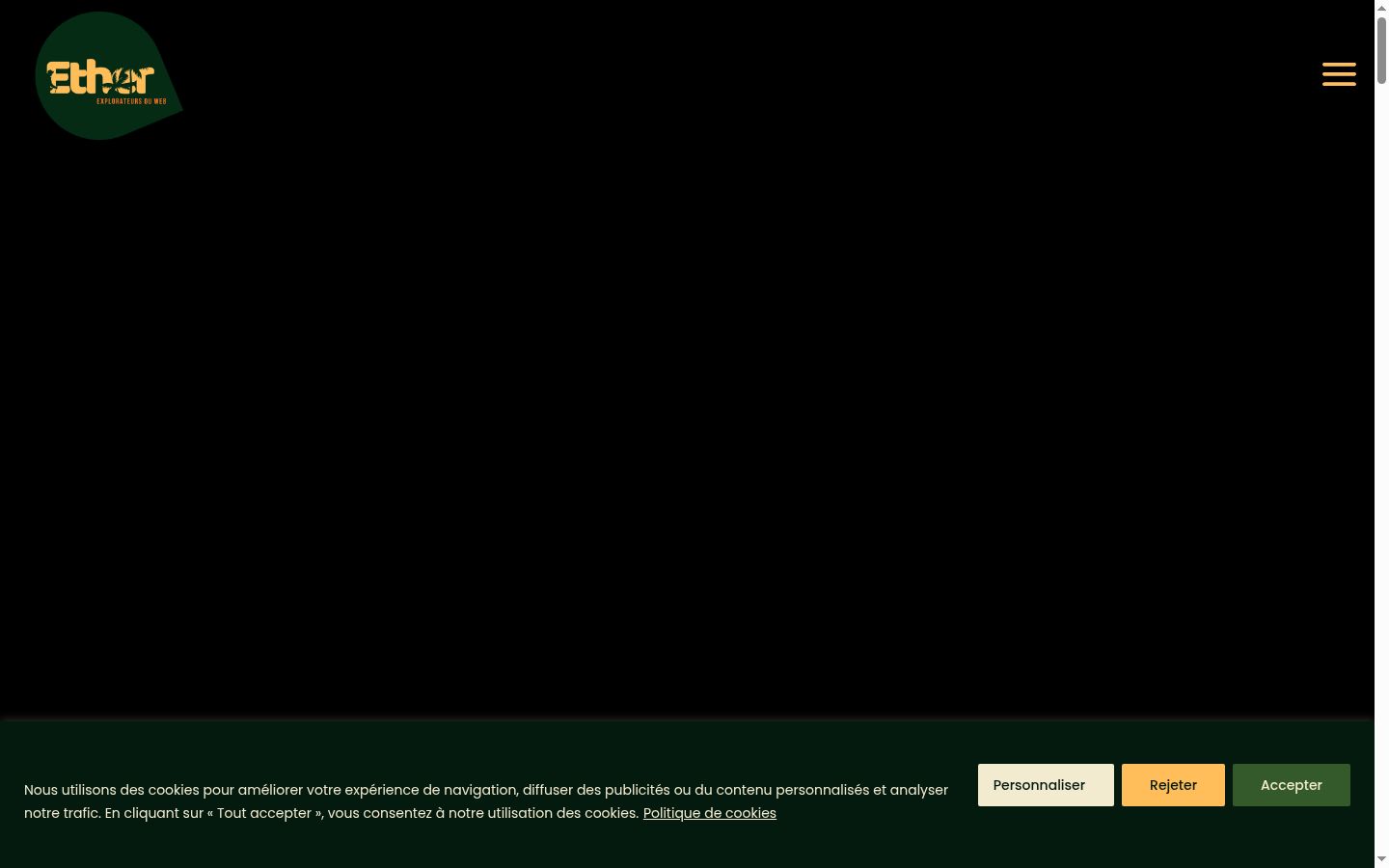 Screenshot del banner di consenso mostrato prima di qualsiasi interazione